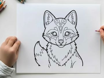 Cute arctic fox face vector illustration flat design preview picture
