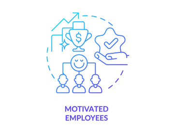 Motivated employees blue gradient concept icon preview picture