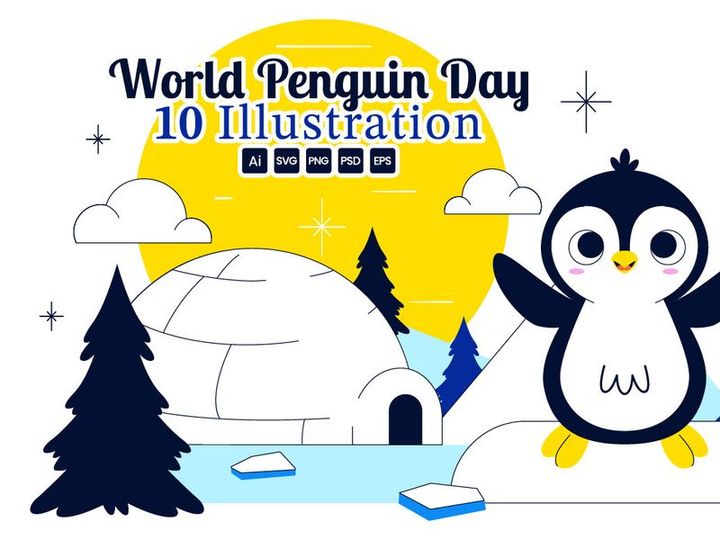 10 World Penguin Day Illustration