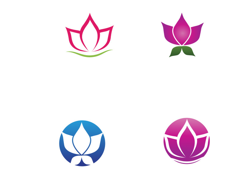 Modern colorful natural lotus flower logo design.