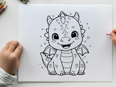 Cute baby dragon smiling vector illustration flat design