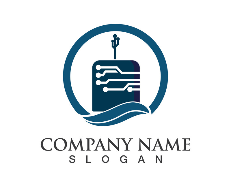 Digital book logo technology vector icon design