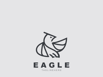 Eagle Logo minimalist style design template. Falcon Logotype Emblem identity preview picture