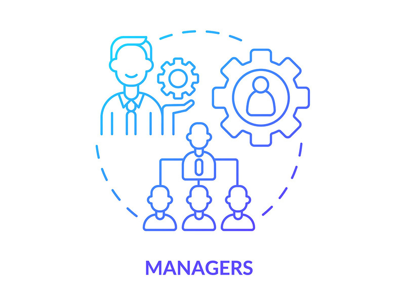 Managers blue gradient concept icon