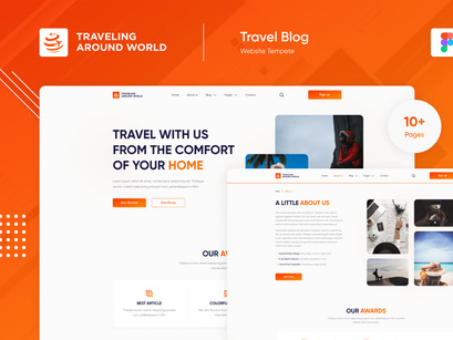 Denvikel - Travel blog design template PSD