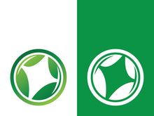 Logos of green tree leaf ecology nature element vector