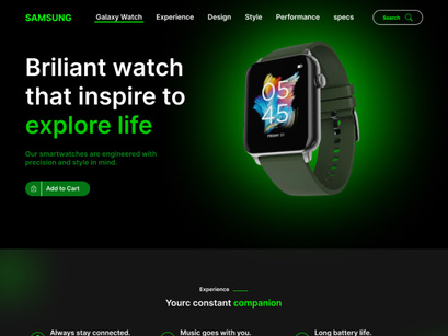Just Watch - Smart Watch Website Landing Page design