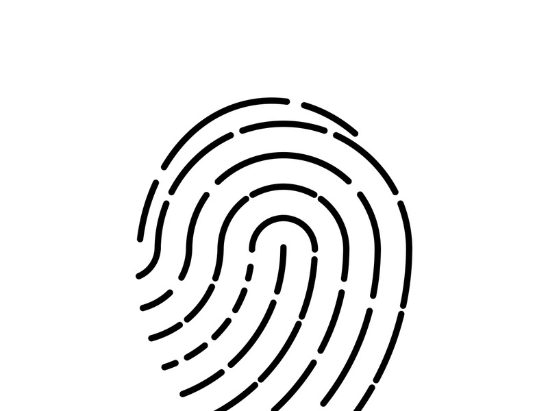 Digital fingerprint vector illustration logo icon