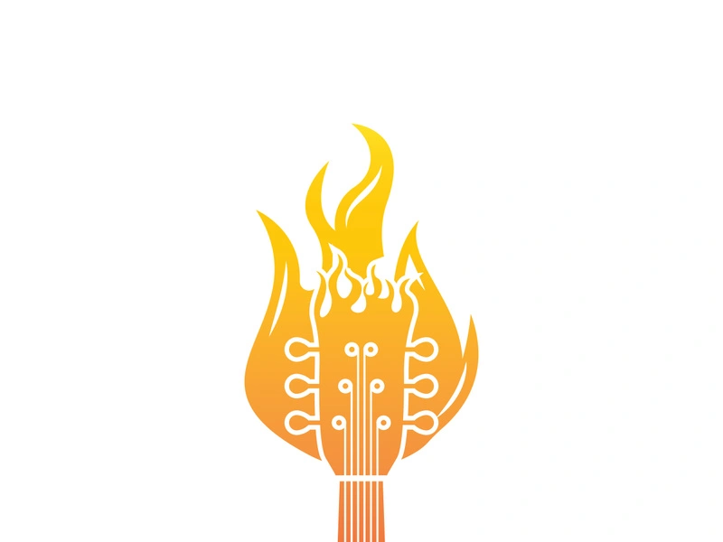 Guitar logo design icon and symbol vector inspiration