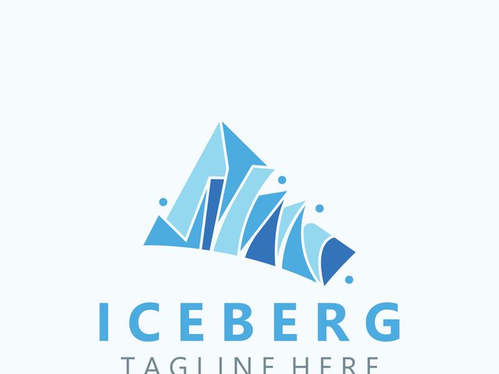 Iceberg Logo Design,simple ice mountain landscape Template vector Illustration