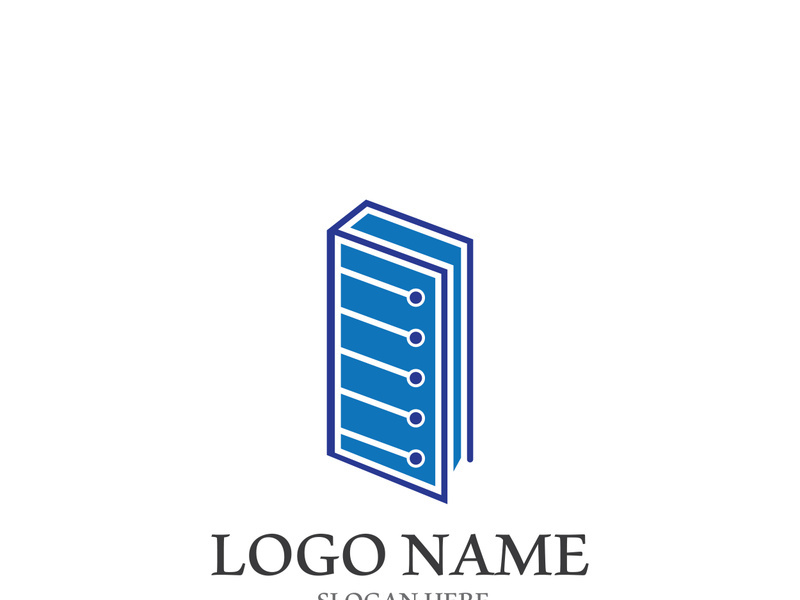 Digital book logo technology vector icon design