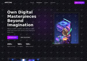 Artfyre NFT Marketplace Website Design | Futuristic Web3 Digital