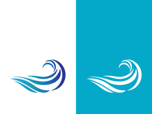 Wave beach vector illustration design logo