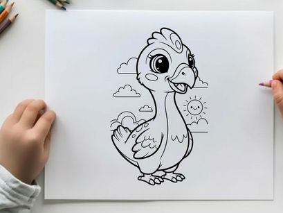Cute chick hatching sunny day vector illustration flat design