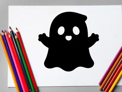 Cute Halloween Ghost Illustration for Kids and Holiday Decor