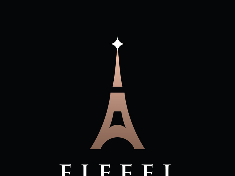 Eiffel Tower building logo design with a creative concept.