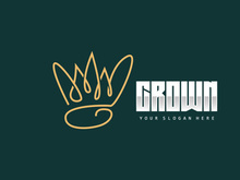 Crown Logo, King And Queen Icon Design