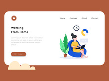 Working from home vector illustration