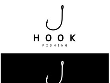 fishing hook logo design, fishing bait, fishing shop, tournament, angler, fishing community