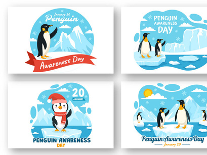 9 Penguin Awareness Day Illustration
