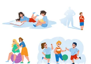 Kid boy girl characters