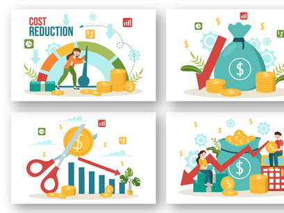 12 Cost Reduction Business Illustration