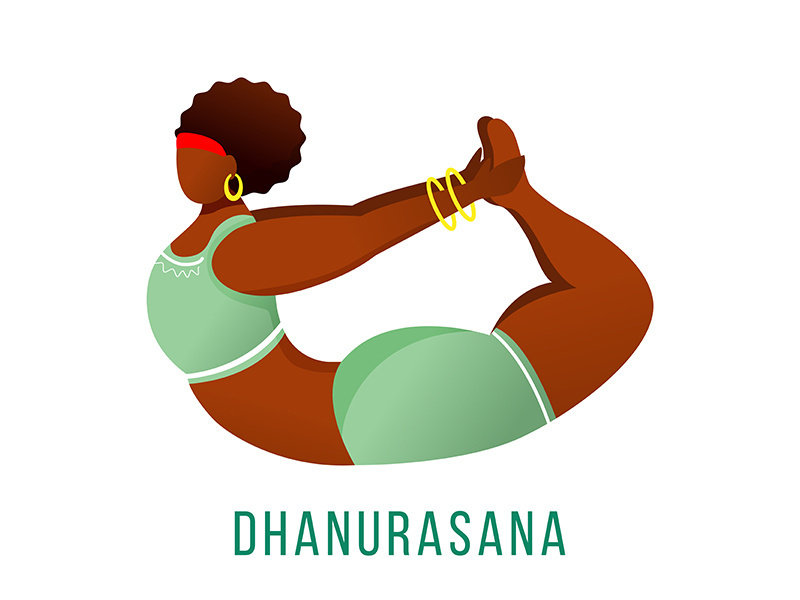 Dhanurasana flat vector illustration