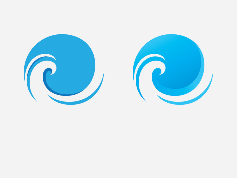 Water Wave Icon Logo Template