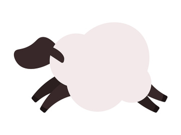 Jumping sheep semi flat color vector animal preview picture
