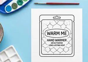 Hand warmer pouch with winter text for cold weather relief and holiday gifting solutions