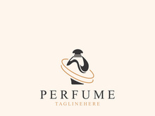 Perfume bottle logo design symbol can be used for business and cosmetic perfume shop template