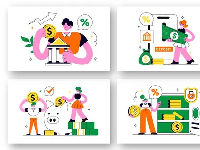 10 Deposit Vector Illustration
