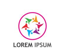 people community logo design with creative idea.