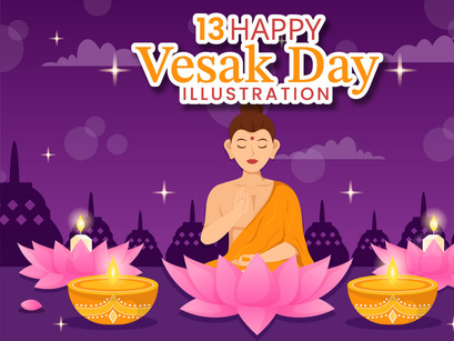 13 Vesak Day Celebration Illustration