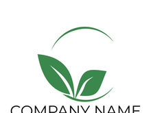 Green leaf logo design vector illustration