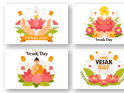 9 Buddhist Vesak Day Illustration