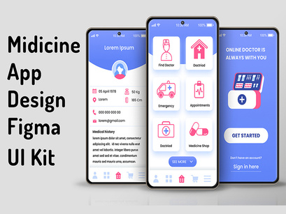 Medicine Doctor Flat App Design Figma Source File