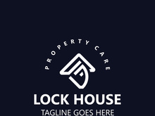 Lock House secure logo design, smart key home vector concept template