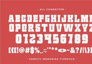 Varsity Memories - Condensed Slab Serif Font