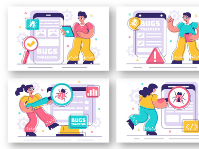 9 Bugs Tracking Tool Illustration