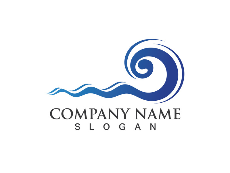 water wave logo design template