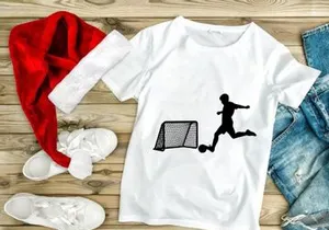 Soccer player kicking ball into goal in a dynamic motion silhouette