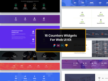 16 Counters Widgets for Web UI Kit preview picture