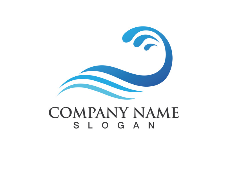 water wave logo design template