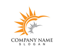 Creative sun concept logo illustration design template