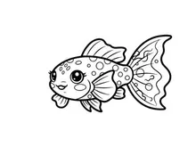 Cute cartoon fish swimming vector illustration flat design