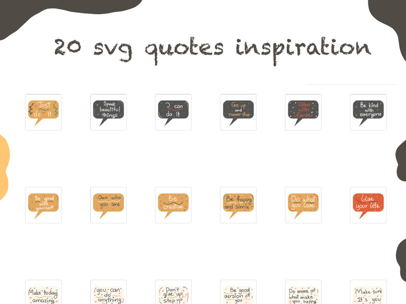 20 svg inspiration quotes illustration images icons