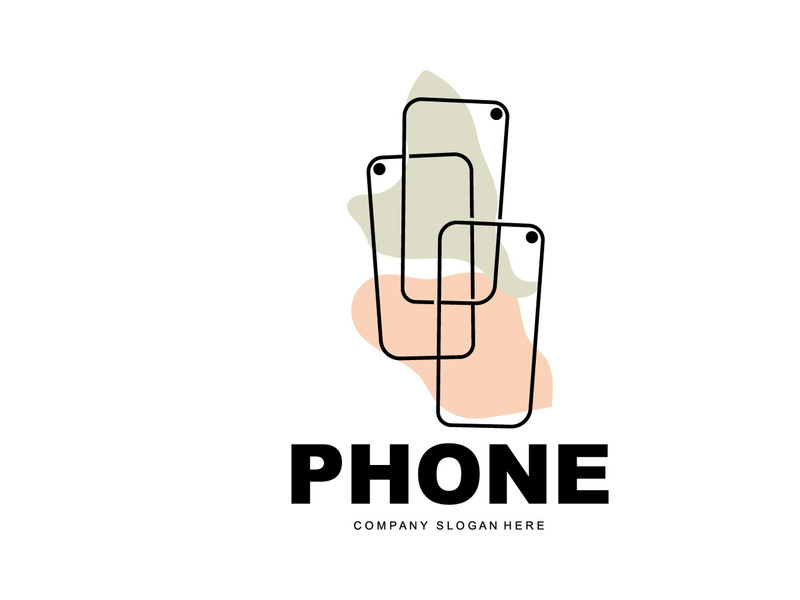 Smartphone Logo, Communication Electronics Vector, Modern Phone Design, For Company Brand Symbol