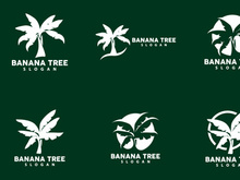 Banana Tree Logo, Banana Tree Simple Silhouette Design