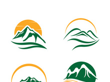 Mountain icon logo template vector illustration design